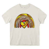 Cream softball rainbow Heavy Core Tee - Zillion Design Studio