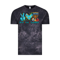 Cloud Black peace love hanukkah Vintage Tee - AdoDesignShop