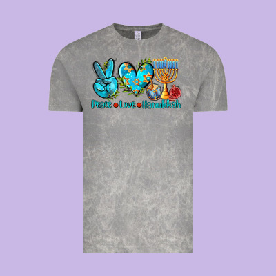 Peace Love Hanukkah Vintage Tee Designed By Adodesignshop