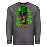 Charcoal Heather st. patrick's day lucky dachshund puppy Premium Sweatshirt - RanaPortraitStore