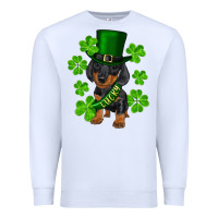 White st. patrick's day lucky dachshund puppy Premium Sweatshirt - RanaPortraitStore