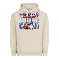 Pigment French Oak Red white cool with gnomies 4th of july Urban Hoodie - HowdyJamesFarm