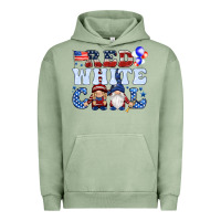 Pigment Oil Green Red white cool with gnomies 4th of july Urban Hoodie - HowdyJamesFarm