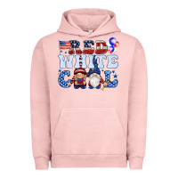 Pigment Salmon Red white cool with gnomies 4th of july Urban Hoodie - HowdyJamesFarm