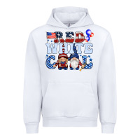 White Red white cool with gnomies 4th of july Urban Hoodie - HowdyJamesFarm