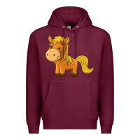 Burgundy cute horse Premium Hoodie - texasbilliewilder