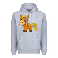 Heather Grey cute horse Premium Hoodie - texasbilliewilder