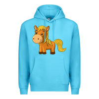 Ocean Blue cute horse Premium Hoodie - texasbilliewilder