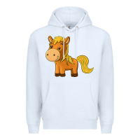 White cute horse Premium Hoodie - texasbilliewilder