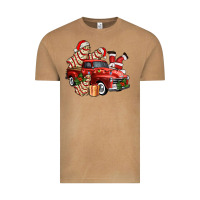 Vintage Camel christmas tree cake with farm track and santa ado Vintage Tee - AdoDesignShop