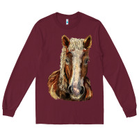 Burgundy Belgian Horse Long Sleeve Tee - LillyAllenDesigns