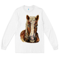 White Belgian Horse Long Sleeve Tee - LillyAllenDesigns