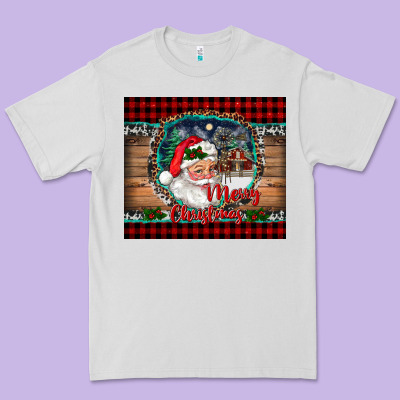 Merry Christmas Santa And Farm Premium Tee Designed By Ranaportraitstore