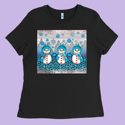 Snowman Winter Ladies Tee Designed By Jahusdesignshop
