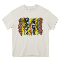 Cream softball brushstroke Heavy Core Tee - Zillion Design Studio