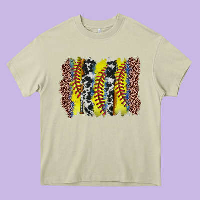 Softball Brushstroke Heavy Core Tee Designed By Zillion Design Studio
