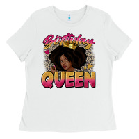 White birthday queen Ladies Tee - Zillion Design Studio