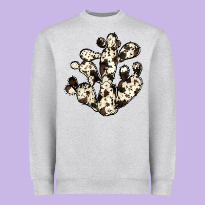Cowhide Cactus Heavyweight Sweatshirt Designed By Jahusdesignshop