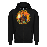 Black cowgirl sunflower Zipper Hoodie - MaliasSmallBusiness