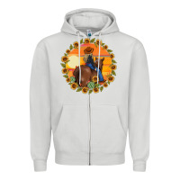 Dove Grey cowgirl sunflower Zipper Hoodie - MaliasSmallBusiness