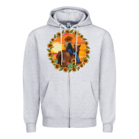 Heather Grey cowgirl sunflower Zipper Hoodie - MaliasSmallBusiness