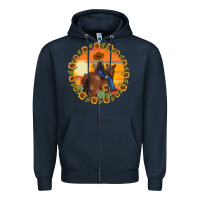 Navy cowgirl sunflower Zipper Hoodie - MaliasSmallBusiness