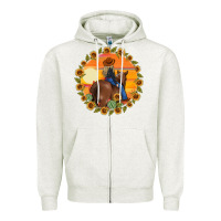 Oatmeal Heather cowgirl sunflower Zipper Hoodie - MaliasSmallBusiness
