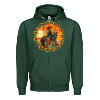 Sports Green cowgirl sunflower Zipper Hoodie - MaliasSmallBusiness