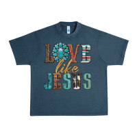 Midnight Navy love like jesus Urban Heavy Tee - Artiststas