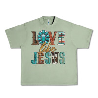 Oil Green love like jesus Urban Heavy Tee - Artiststas