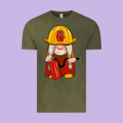 Firefighter Gnomes Vintage Tee Designed By Artiststas