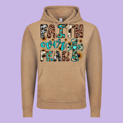 Faith Over Fear Vintage Hoodie Designed By Jahusdesignshop