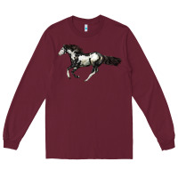 Burgundy American Paint Horse Long Sleeve Tee - LillyAllenDesigns