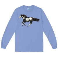 Colony Blue American Paint Horse Long Sleeve Tee - LillyAllenDesigns