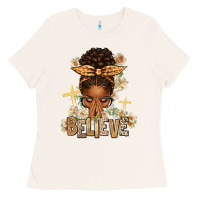 Bone believe praying afro messy bun Ladies Tee - texasbilliewilder