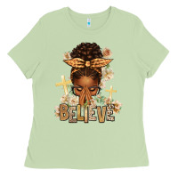 Matcha believe praying afro messy bun Ladies Tee - texasbilliewilder