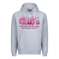 Heather Grey cna s make the world go around and everyone knows Premium Hoodie - texasbilliewilder