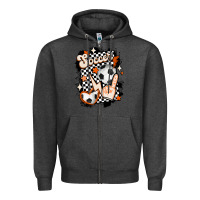 Charcoal Heather vintage soccer Zipper Hoodie - MaliasSmallBusiness