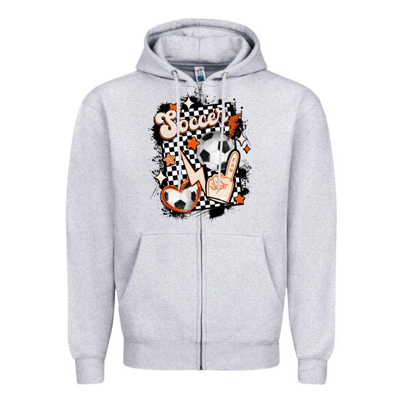 Vintage Soccer Zipper Hoodie by MaliasSmallBusiness | Teevron