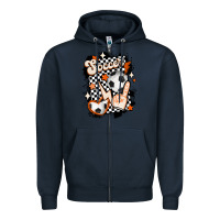 Navy vintage soccer Zipper Hoodie - MaliasSmallBusiness