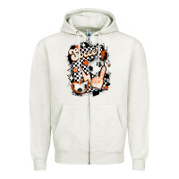 Oatmeal Heather vintage soccer Zipper Hoodie - MaliasSmallBusiness