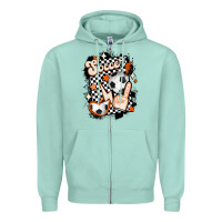 Seafoam vintage soccer Zipper Hoodie - MaliasSmallBusiness