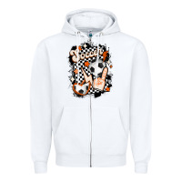 White vintage soccer Zipper Hoodie - MaliasSmallBusiness