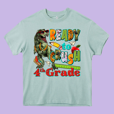 Ready To Crush Fourth Grade Heavy Core Tee Designed By Texasbilliewilder