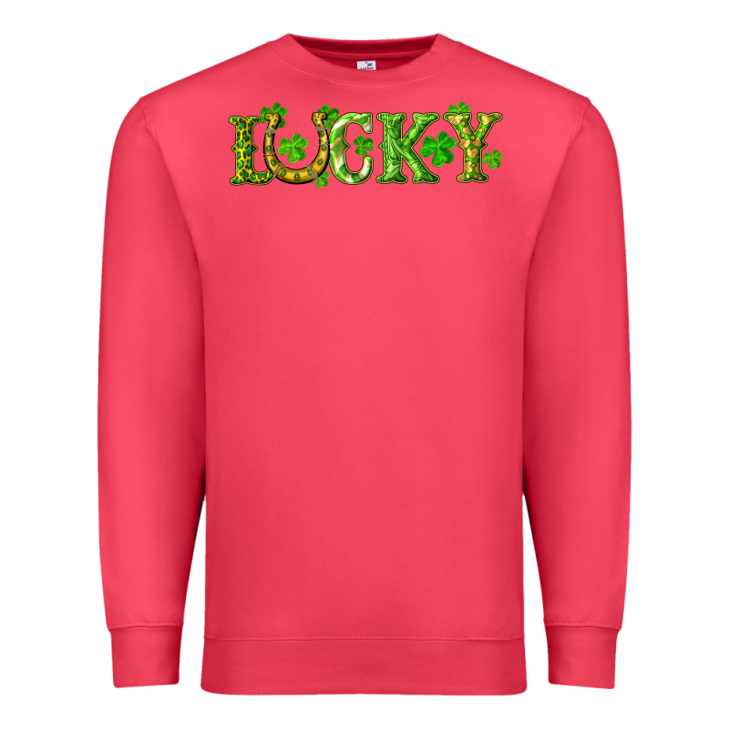 St. Patrick's Day Lucky With Clovers And Horseshoe Premium Sweatshirt by RanaPortraitStore | Teevron