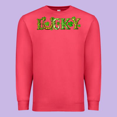 St. Patrick's Day Lucky With Clovers And Horseshoe Premium Sweatshirt Designed By Ranaportraitstore