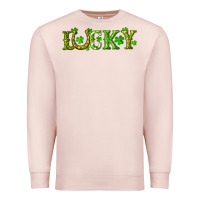 Pale Pink st. patrick's day lucky with clovers and horseshoe Premium Sweatshirt - RanaPortraitStore