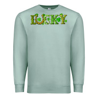 Seafoam st. patrick's day lucky with clovers and horseshoe Premium Sweatshirt - RanaPortraitStore