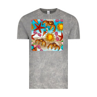 Cloud Rock beach seamless pattern Vintage Tee - BundleAndBundleShop