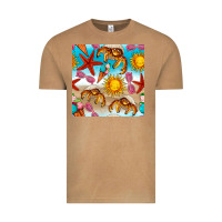 Vintage Camel beach seamless pattern Vintage Tee - BundleAndBundleShop